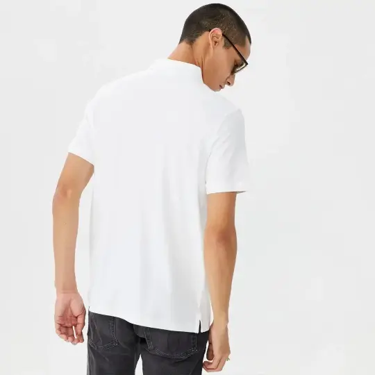 Calvin Klein Smooth Cotton Zip Polo Beyaz - 2