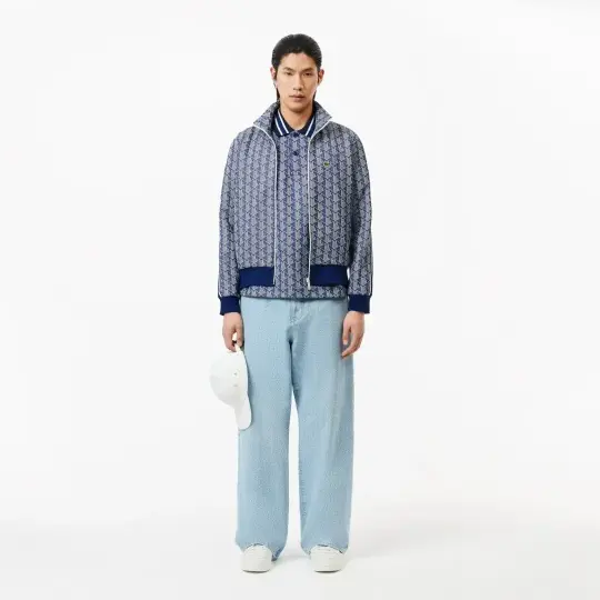 Classic Fit Monogram Polo Mavi - 4