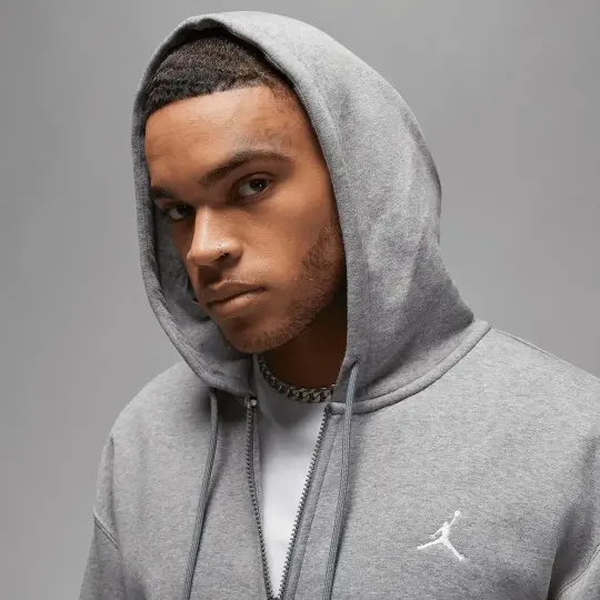 Essentials Tam Boy Fermuarlı Fleece Takım Gri - 4