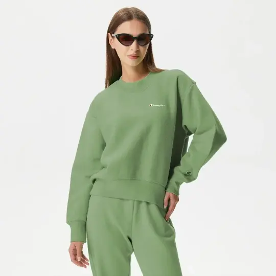 Powerblend Fleece Crew Kadın Sweatshirt Yeşil