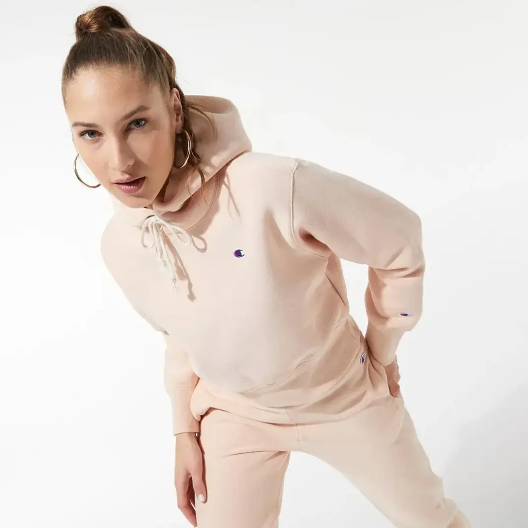 Reverse Weave Kadın Hoodie C Logo Pembe - 4