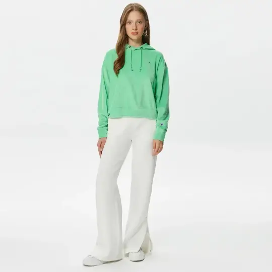 Reverse Weave Kadın Hoodie C Logo Yeşil - 3