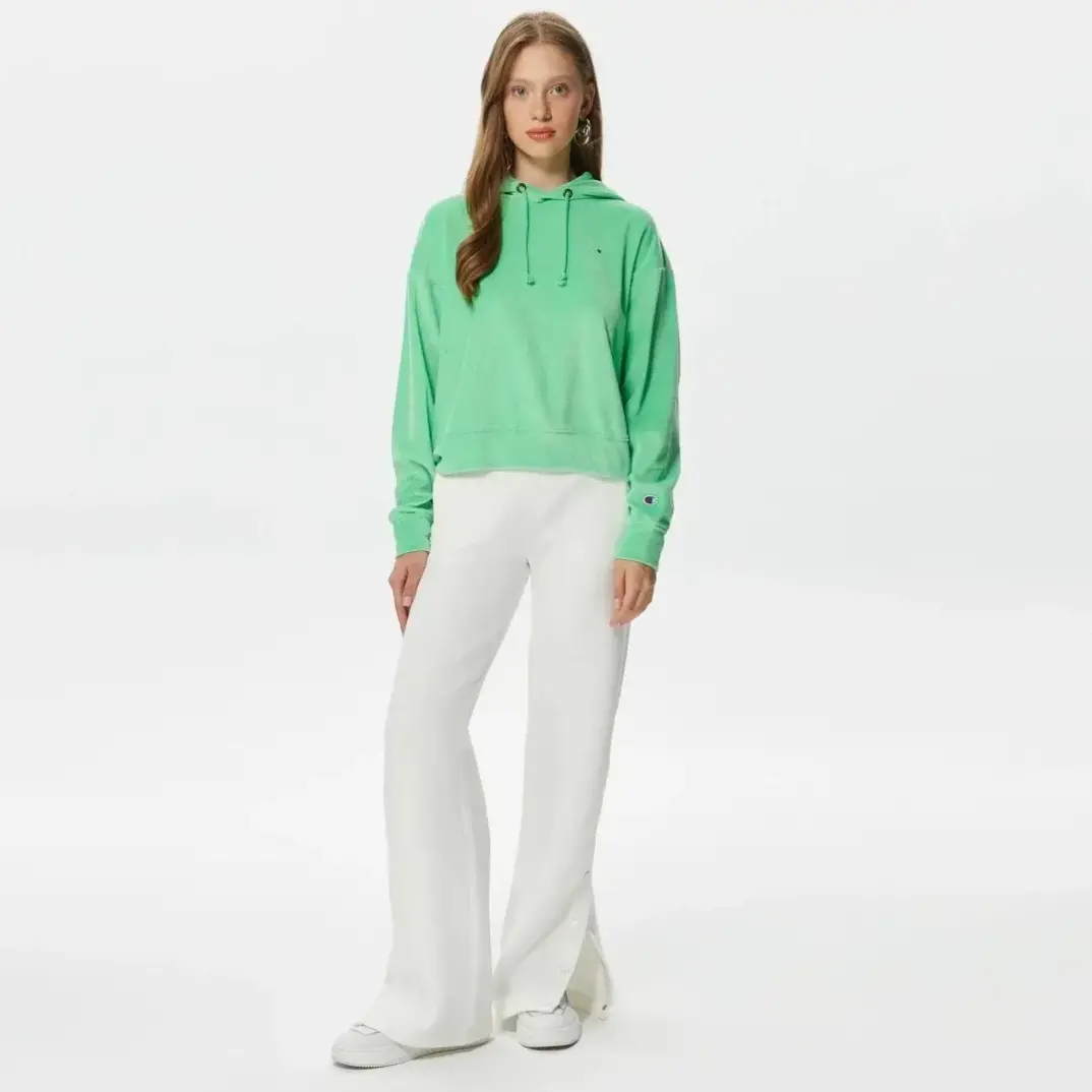 Reverse Weave Kadın Hoodie C Logo Yeşil - 3