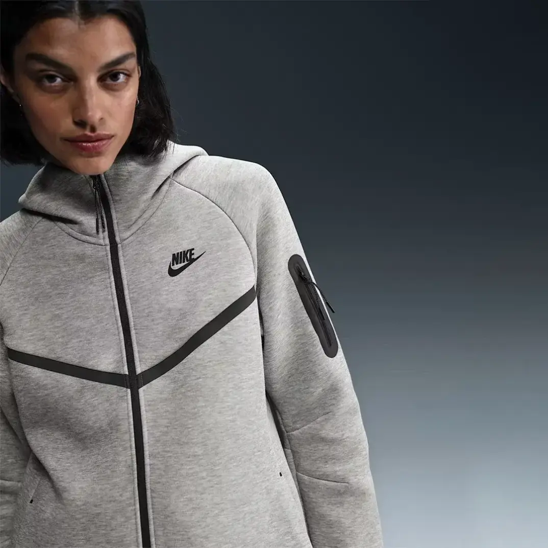 Sportswear Tech Fleece Windrunner Kadın Hoodie Gri - 1