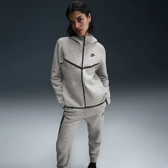 Sportswear Tech Fleece Windrunner Kadın Hoodie Gri - 3