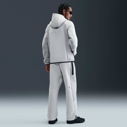 Tech Renk Bloklu Açık Paçalı Fleece Erkek Eşofman Altı Light Silver/Light Smoke - 4