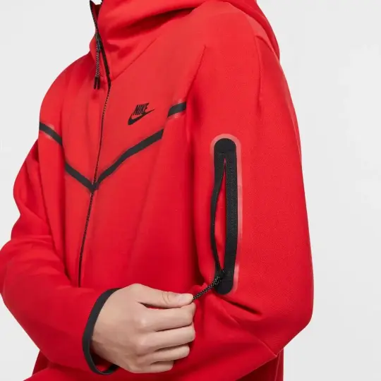 Tech Fleece Full Zip Hoodie University Red - 4