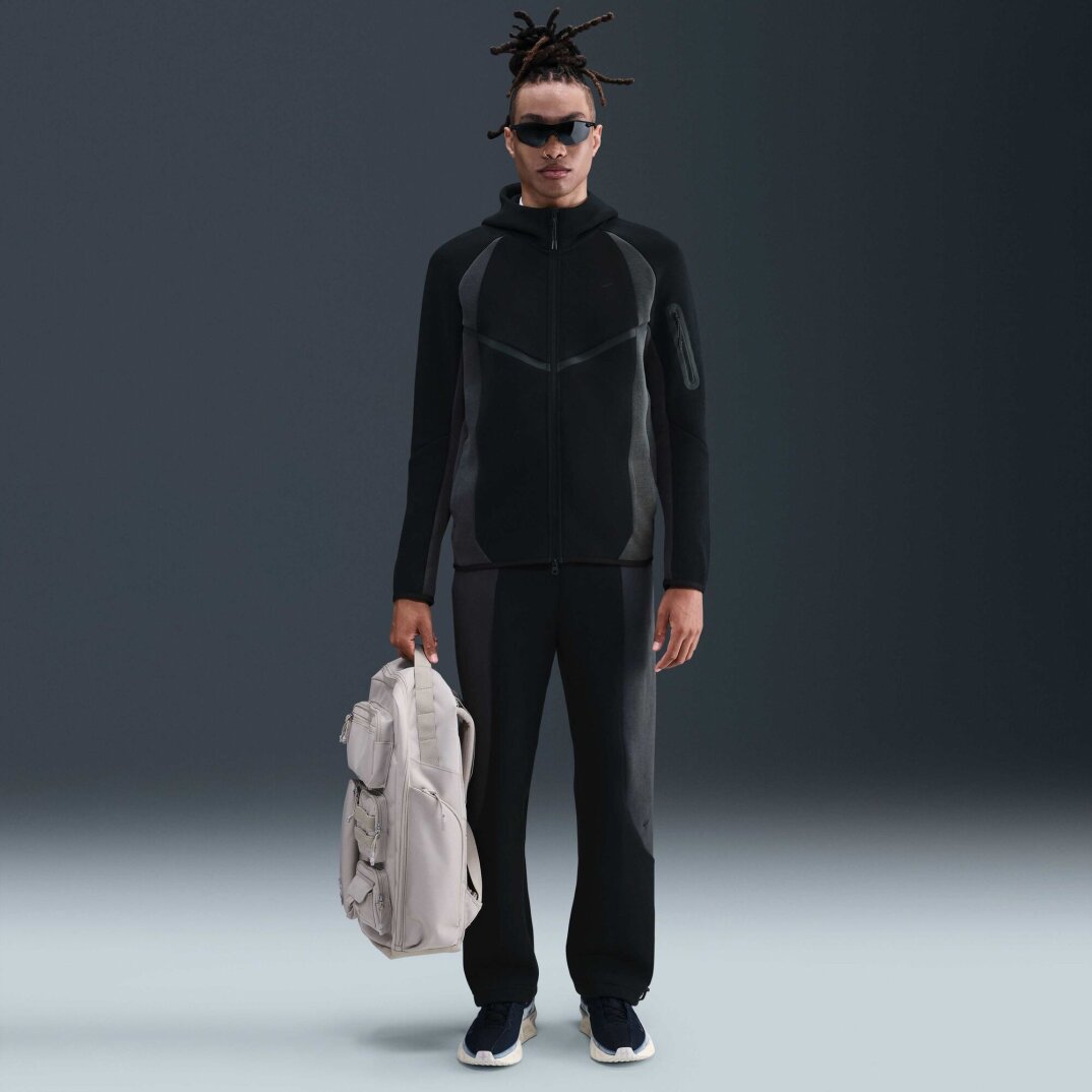 Tech Tam Boy Fermuarlı Fleece Windrunner Siyah/Anthracite/Siyah - 4