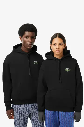 Unisex Loose Fit Kapüşonlu Organik Pamuk Siyah - 2